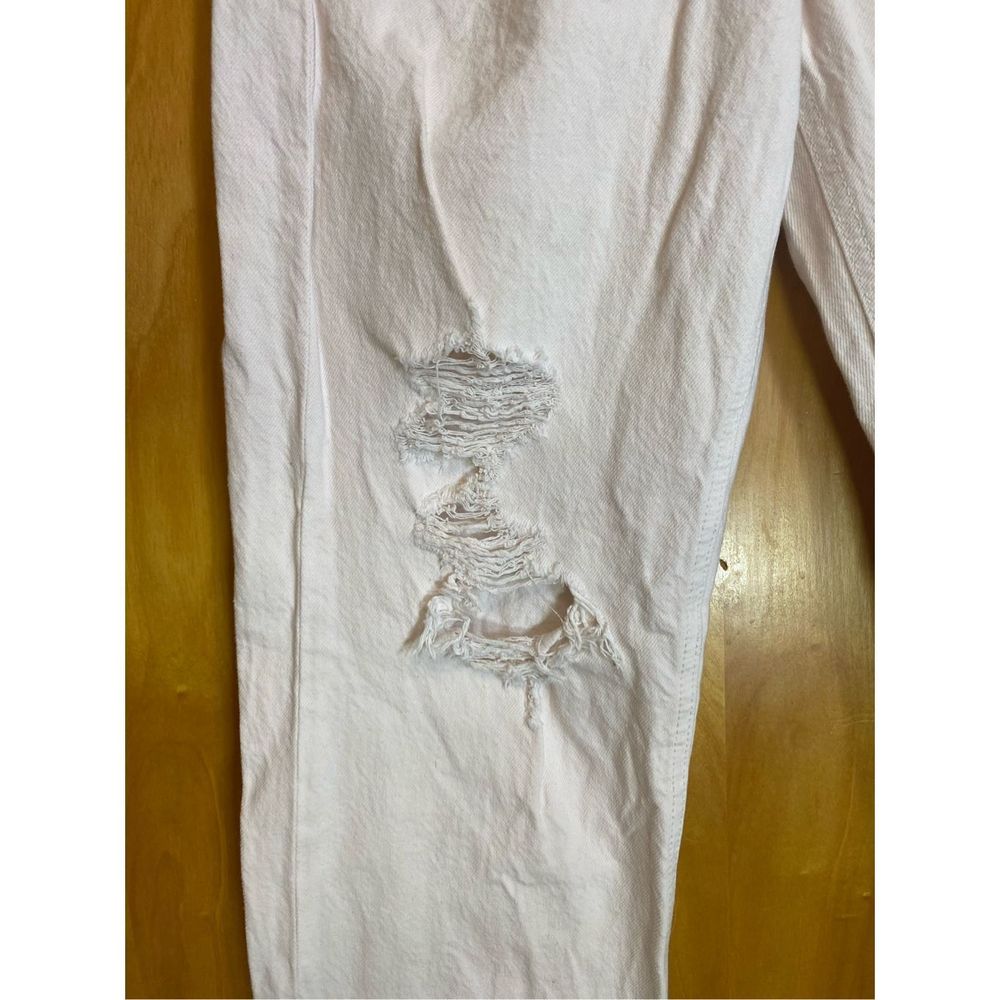 Zara White Ripped Distressed Jeans Denim Skinny Size 2 High Rise. - Picture 10 of 13
